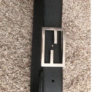 Fendi Baguette black leather belt
